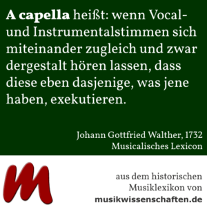 A capella (Walther 1732)