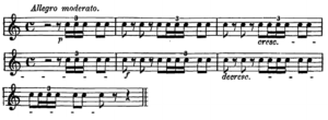 Tamburin, Notation Tschaikowsky